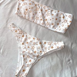 White Star Strapless Bikini